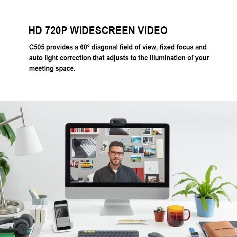 Webcam Logitech C505e HD 720P - Dùng cho học sinh, sinh viên, văn phòng