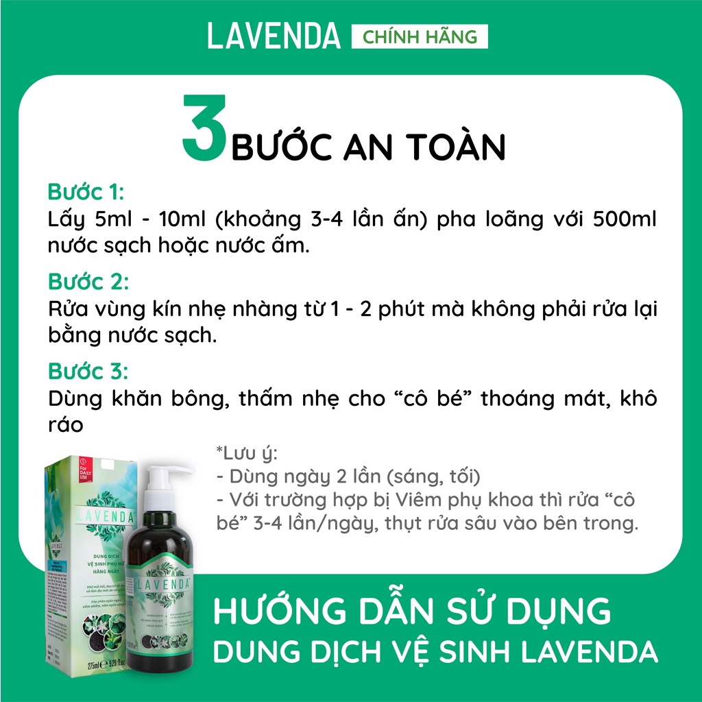 Combo Toàn diện LAVENDA chuyên xóa sổ khí hư, huyết trắng, nấm ngứa (3 rửa + 2 xịt + 2 uống)