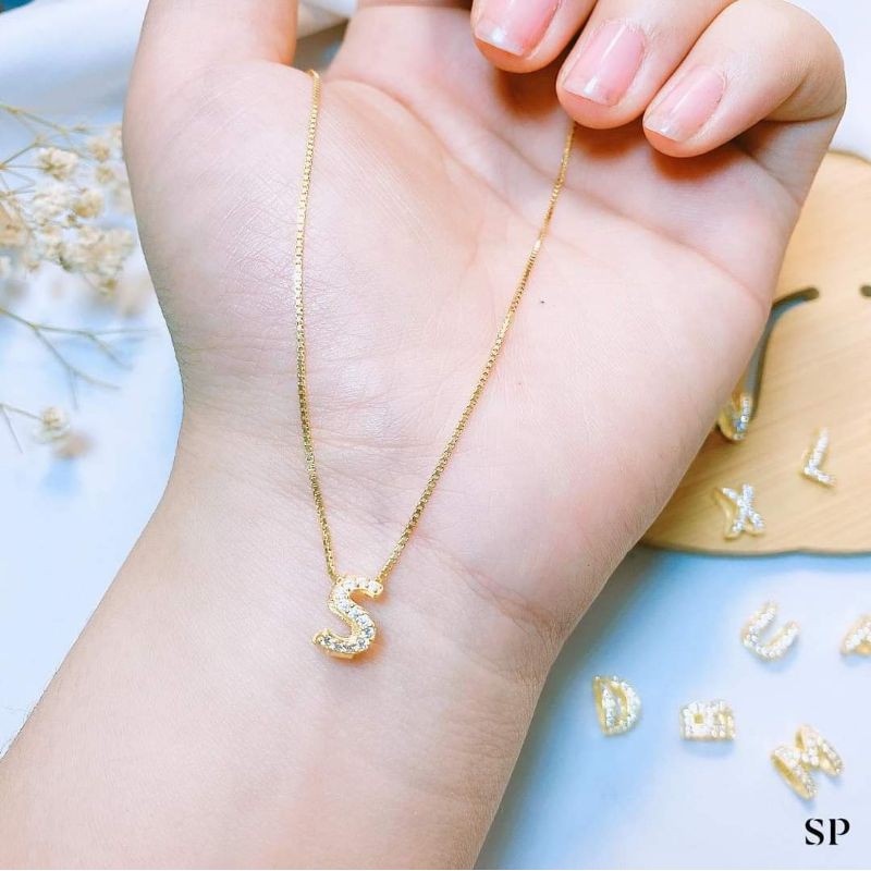 DÂY CHUYỀN CHỮ CÁI BẠC XI VÀNG