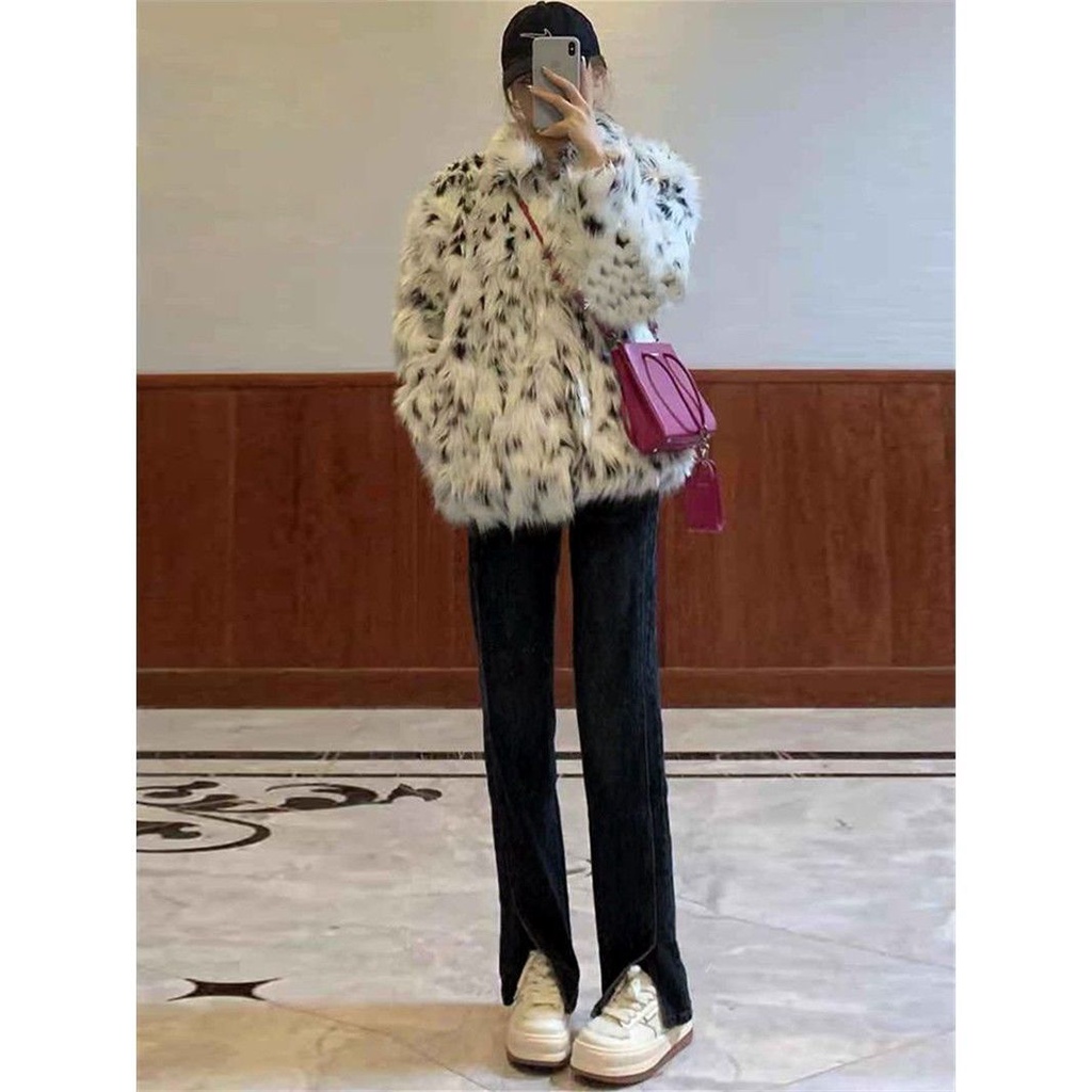 Quần Jeans Đen Lưng Cao Ống Rộng Cho Nữ