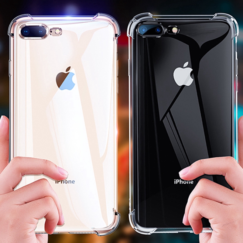 Ốp điện thoại trong suốt chống sốc cho iPhone 5 5S 6 Plus 6S Plus 7 Plus 8 Plus X XR XS Max 11 12 Pro Max 12 Mini SE 2020