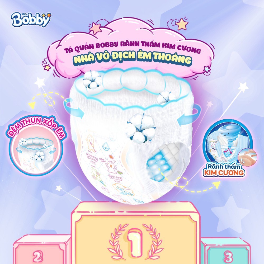 Tã quần Bobby Siêu thoáng size S46 miếng 4-8kg