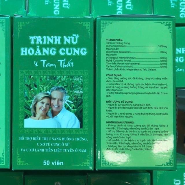 Trinh Nữ Hoàng Cung Hỗ trợ điều trị u xơ tử cung, u nang buồng trứng, u xơ tuyến tiền liệt lọ 50viên