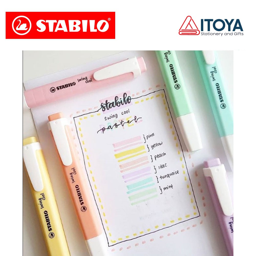 [Bán lẻ] Bút đánh dấu highlight Stabilo Swing cool pastel (made in Germany)