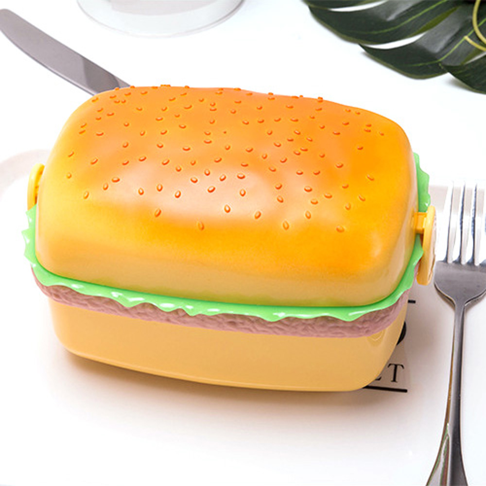 Hộp Đựng Cơm Trưa Hình Bánh Hamburger Dễ Thương