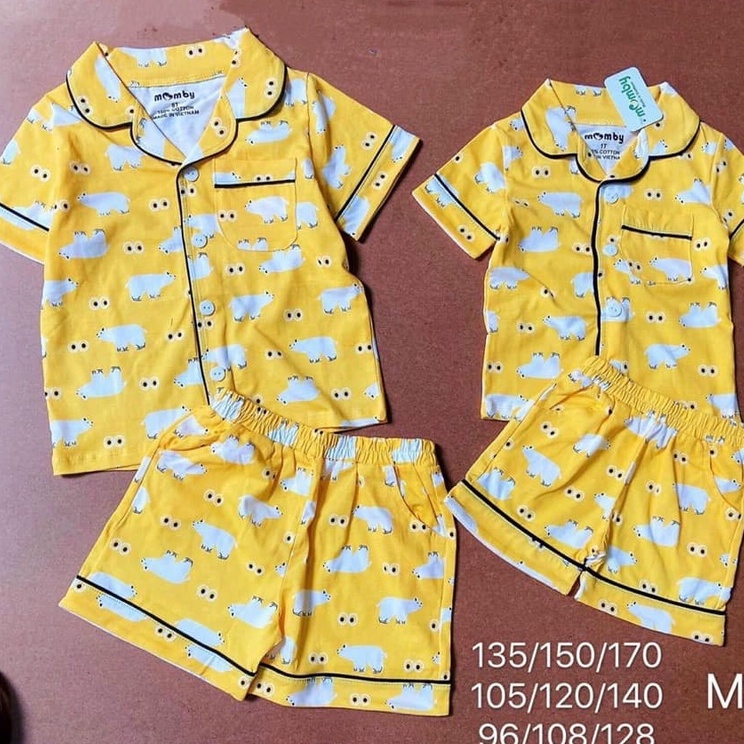 Bộ pijama đùi cho bé gái thun cotton chính phẩm 4C hàng chất lượng tốt