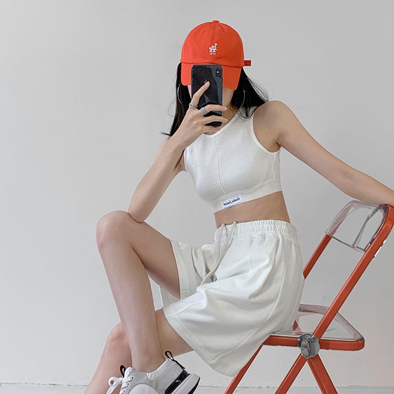 Quần ngắn IELGY kiểu dáng thể thao lưng thun phối dây rút cho nữ