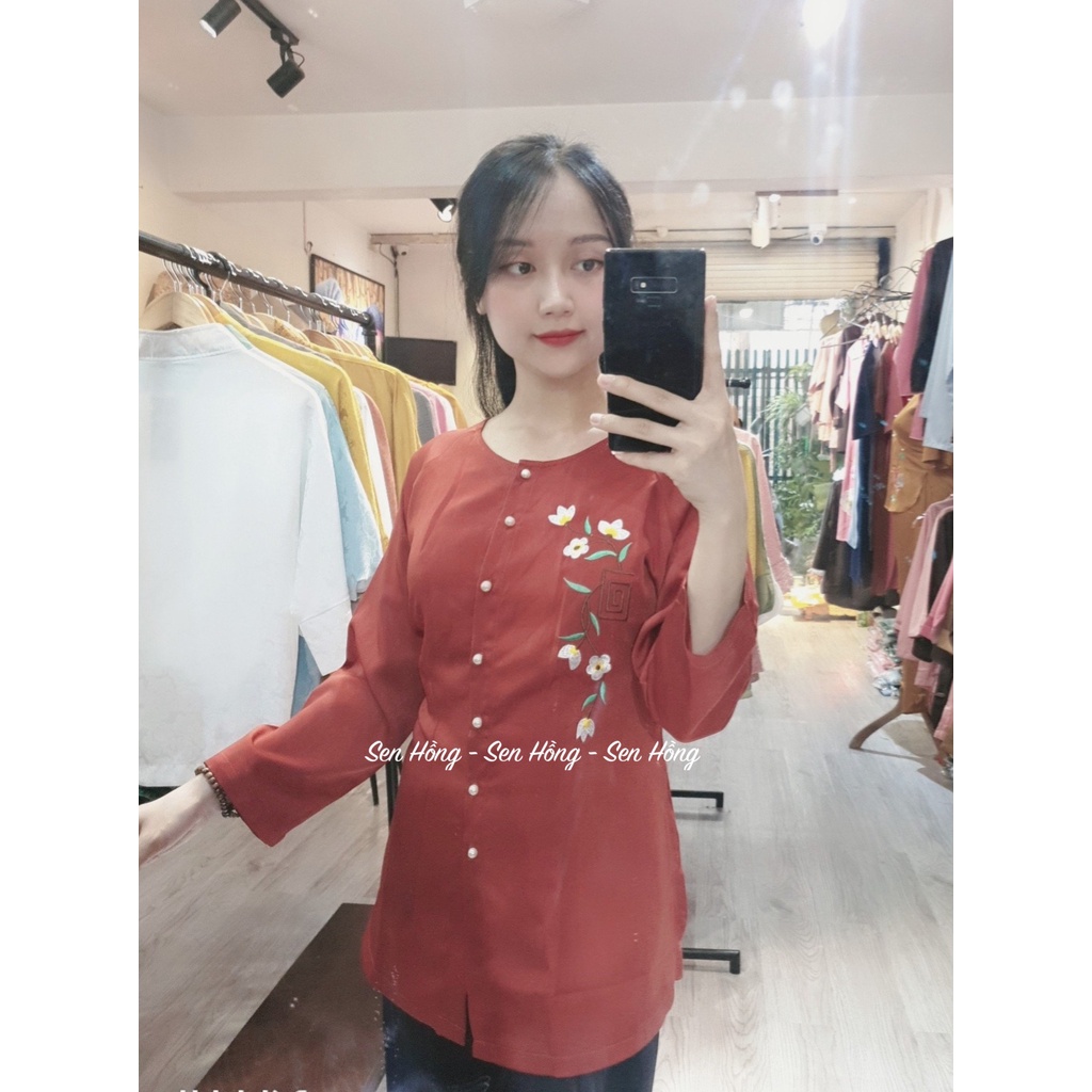 Bộ đồ bà ba thích hợp mặc nhiều dịp lễ chùa _ Sang chảnh_MÀu Đỏ