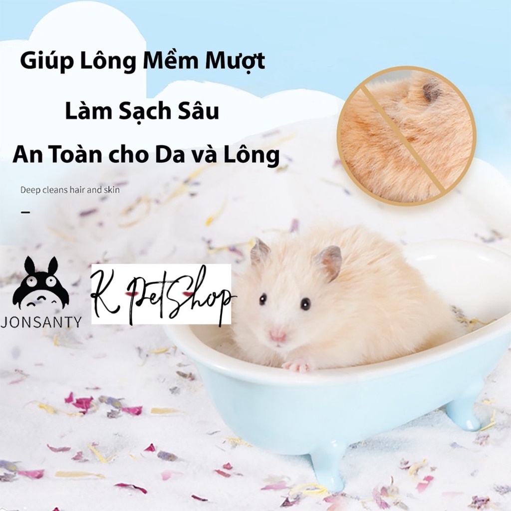 Cát tắm khô chuột hamster hoa sao biển hãng JONSANTY cát silica tự nhiên hoa thảo mộc giảm stress hamster 950gr CST193