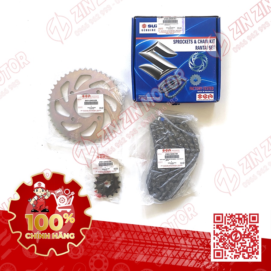 Nhông sên đĩa GSX R150 GSX S150 27000-23K10-KIT chính hãng Suzuki Indonesia