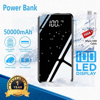 Sạc dự phòng 50000mah Màn hình LED 2 cổng USB Sạc nhanh Với Đèn pin Pin sạc dự phòng