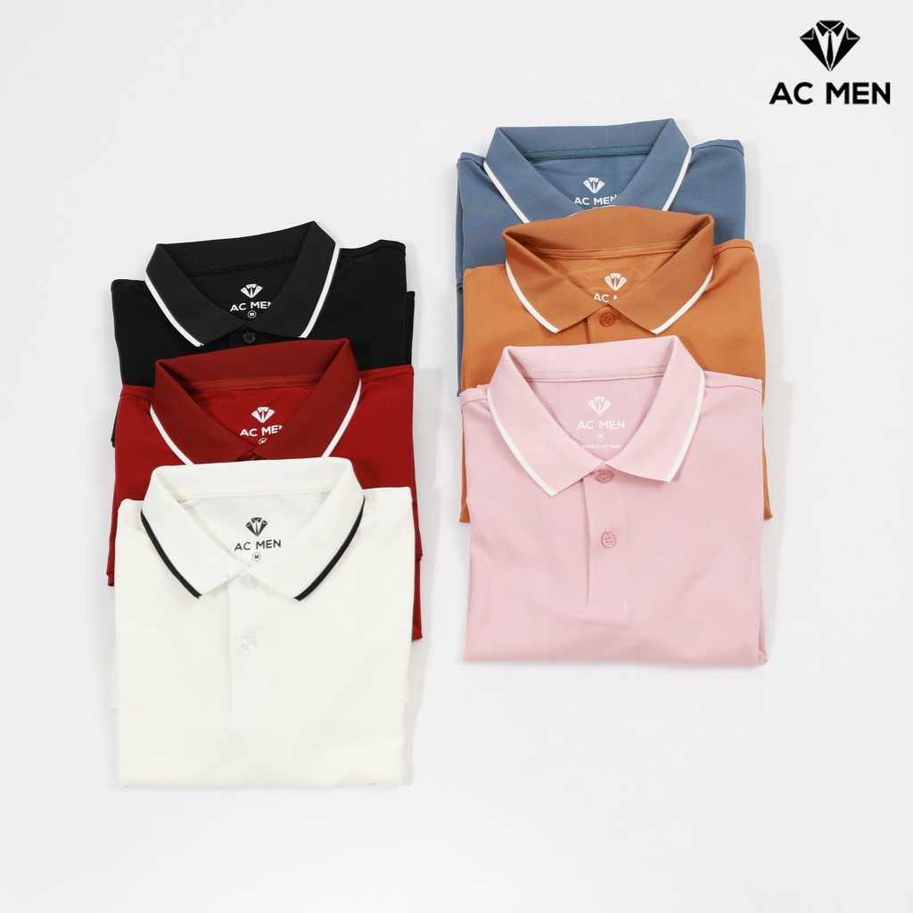 Áo Polo nam AC MEN phối cổ dệt viền, vải cá sấu Cotton xuất xịn, sang trọng - lịch lãm