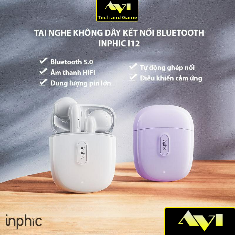 Tai Nghe Không Dây Bluetooth INPHIC i12 cho Smartphone, Android, iP, Máy tính bảng, Laptop