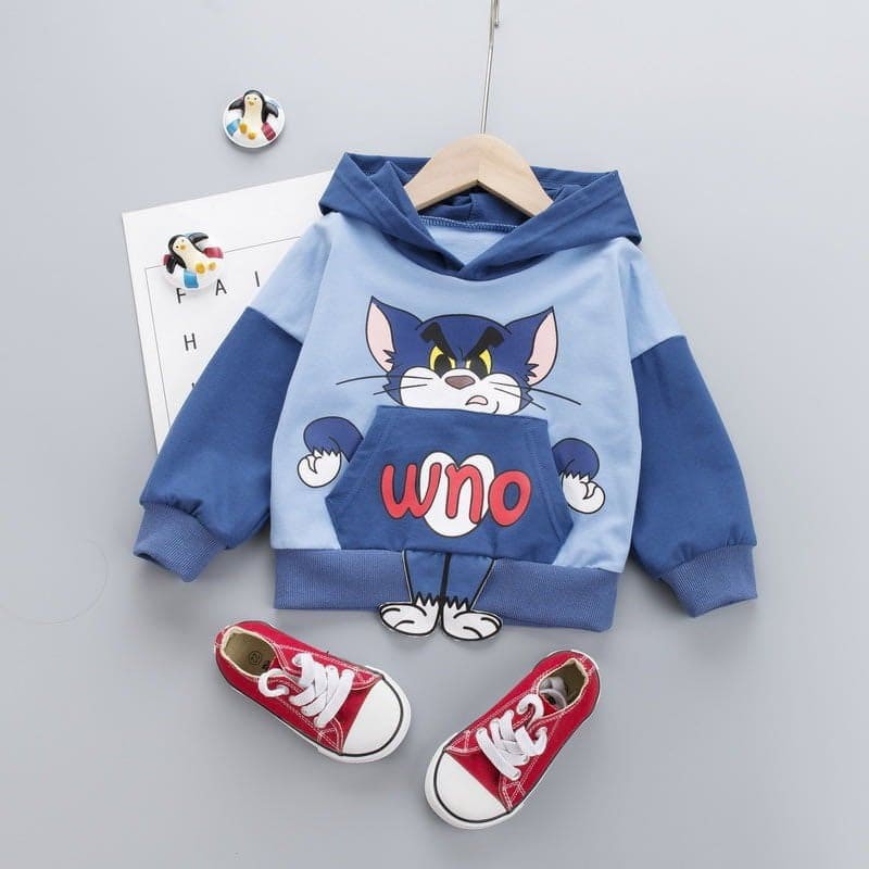 [ Xả Hàng ] Áo Hoodie Nỉ Da Cá Đáng Yêu Dành Cho Bé Trai Bé Gái Từ 10-18Kg KIDS21013