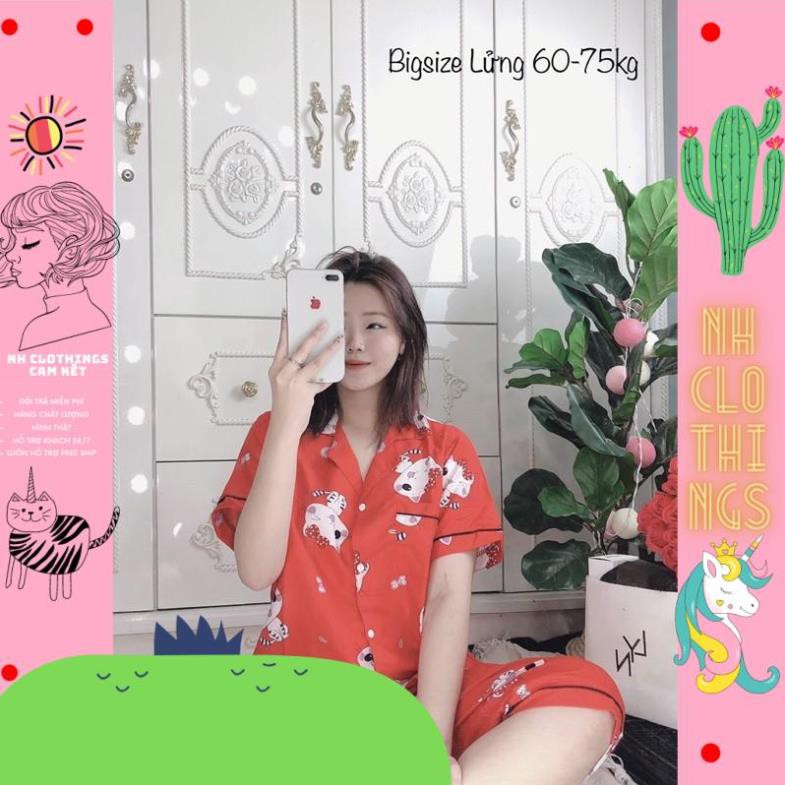 Bộ đồ ngủ, đồ bộ Pijama lụa nữ mặc nhà áo tay ngắn quần lửng chất kate thái Bigsize NH CLOTHINGS