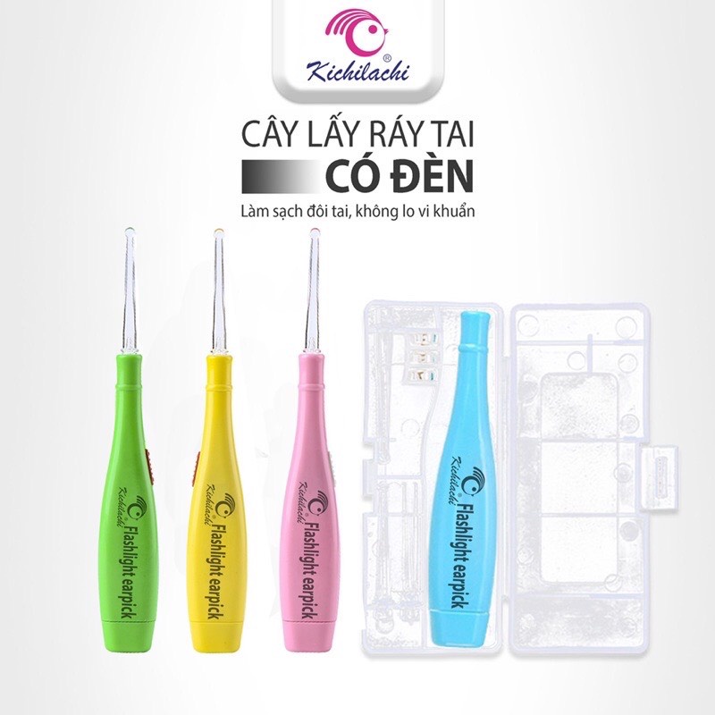 Đèn Pin Mini Soi Tai Kichilachi Hộp 3 Đầu