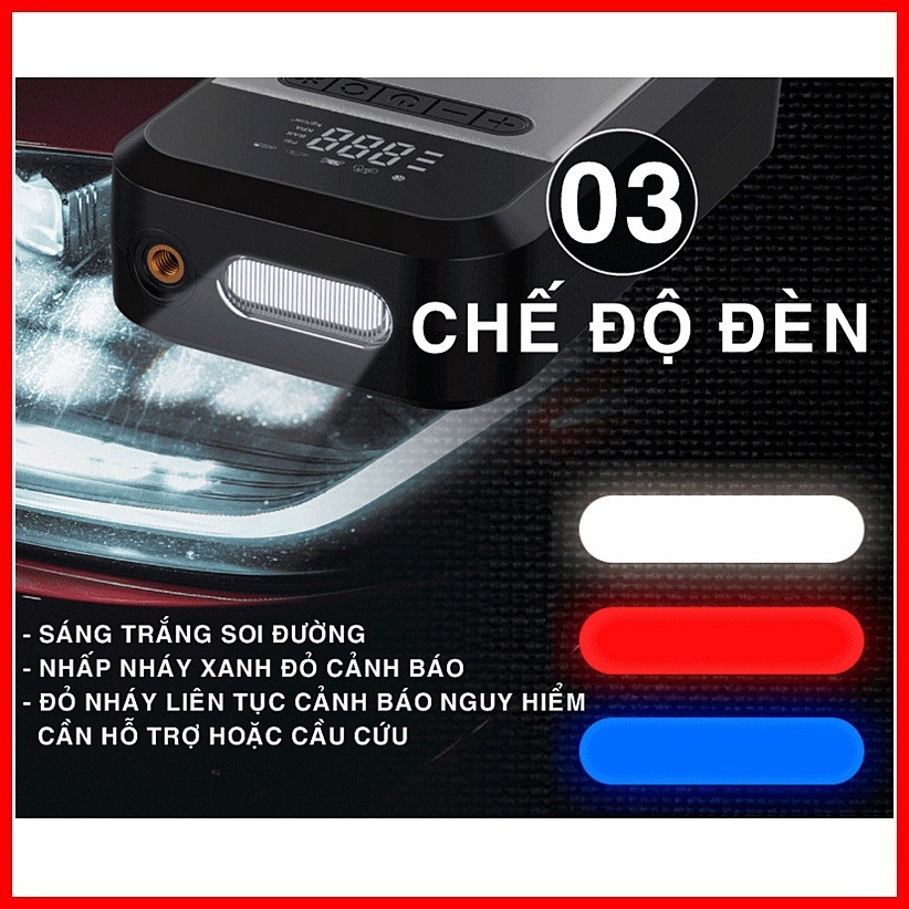 Bơm lốp ô tô Gopro cầm tay chạy pin