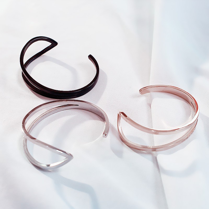 Korean version of creative double layer design titanium steel bracelet B702