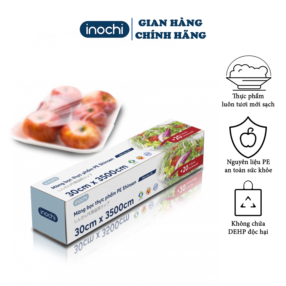 Màng co thực phẩm bọc thức ăn cao cấp 30*3500 cm PE Shinsen Inochi bảo quản thực phẩm tươi sạch loại