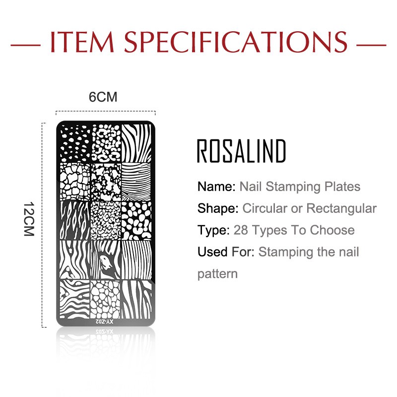 ROSALIND Nail Stamping Plates Nail Art For Manicure Flower For Nail Design Polish Stamping Print Template Plates Stamps