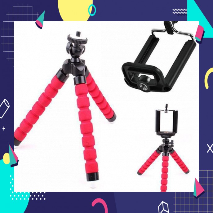 Tripod Bạch Tuộc 3 Chân Để Điện Thoại Để Bàn, Cầm Tay, Tặng Kèm Kẹp Điện Thoại