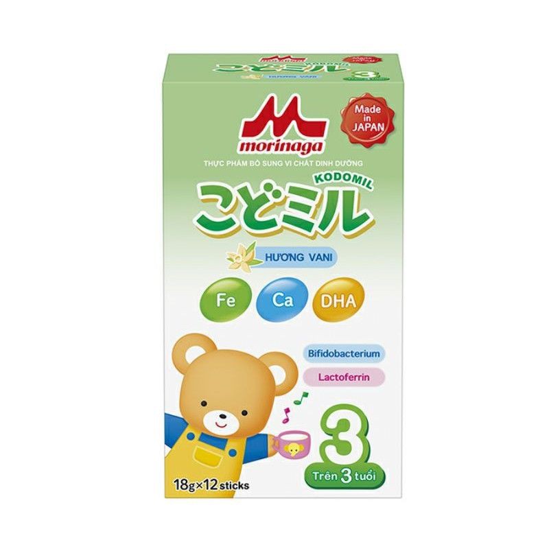 Sữa Morinaga Kodomil số 3 vị vani/dâu (216g)