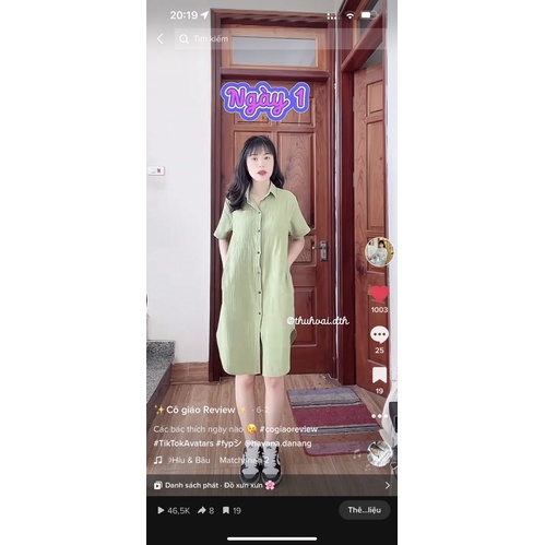 Váy sơ mi xanh