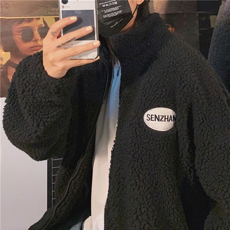 Áo khoác IELGY có đệm cotton dáng rộng phong cách Harajuku thời trang Hong Kong cho nữ
