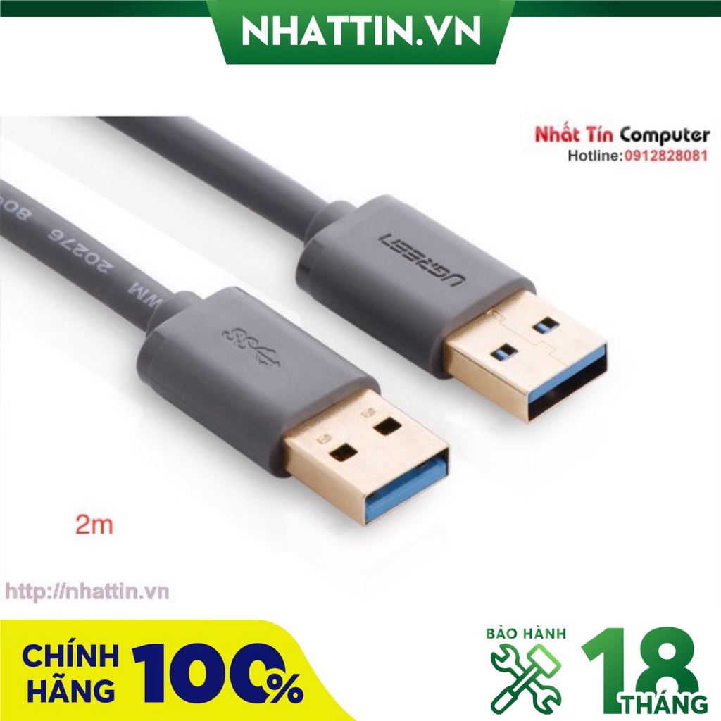 Cáp USB 3.0 hai đầu đực dài 2m chính hãng Ugreen UG-10371 cao cấp