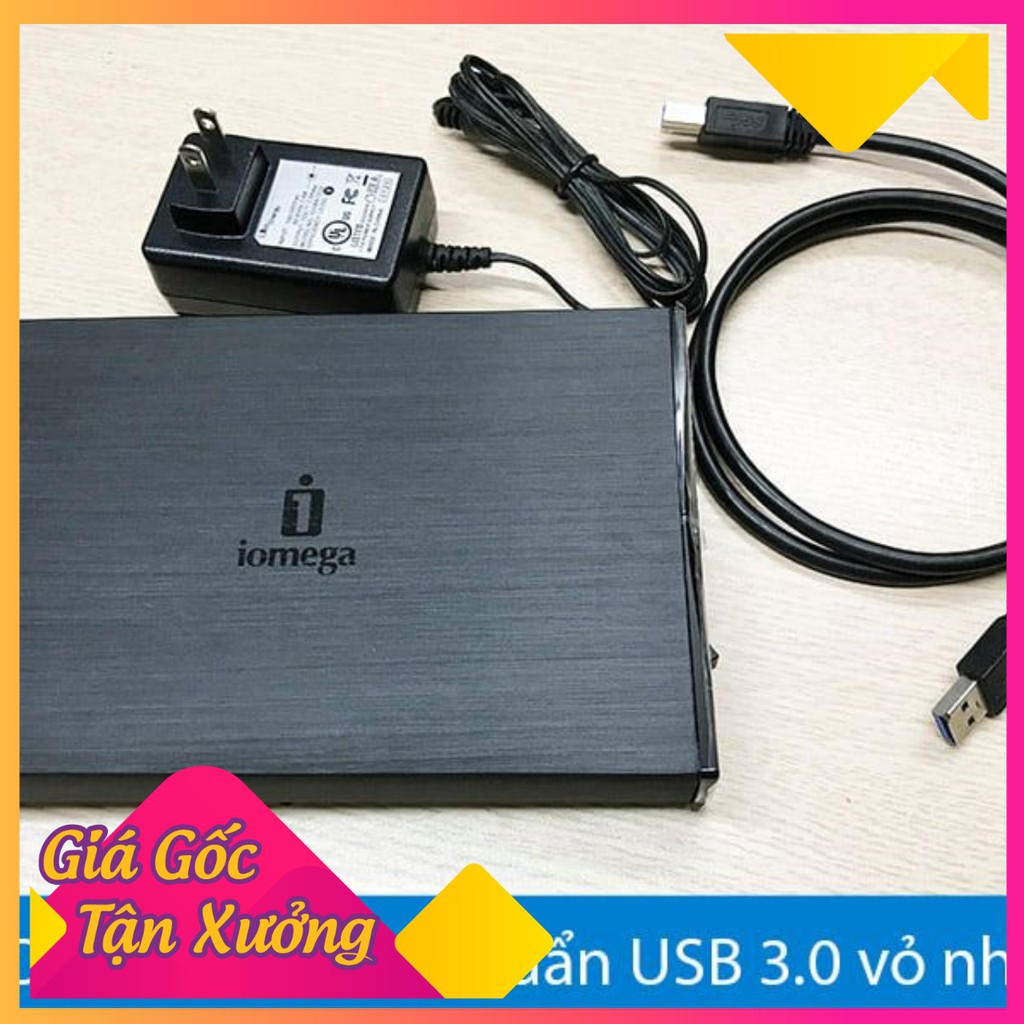 HDD Box 3.5 Inch sata chuẩn USB 3.0 vỏ nhôm IOMEGA - Hỗ trợ ổ cứng 4Tb - Biến Ổ Cứng Máy Tính Bàn Thành Ổ Cứng Di Động