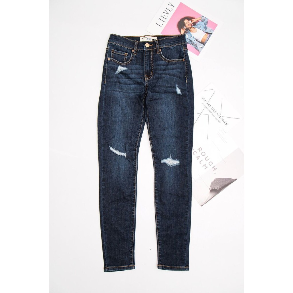 Quần jeans ống ôm nút vàng đồng G4RAGE