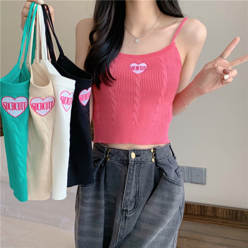 Áo Hai Dây Ngắn Thêu Họa Tiết Phong Cách Ngọt Ngào Quyến Rũ Cho Nữ  tao bao