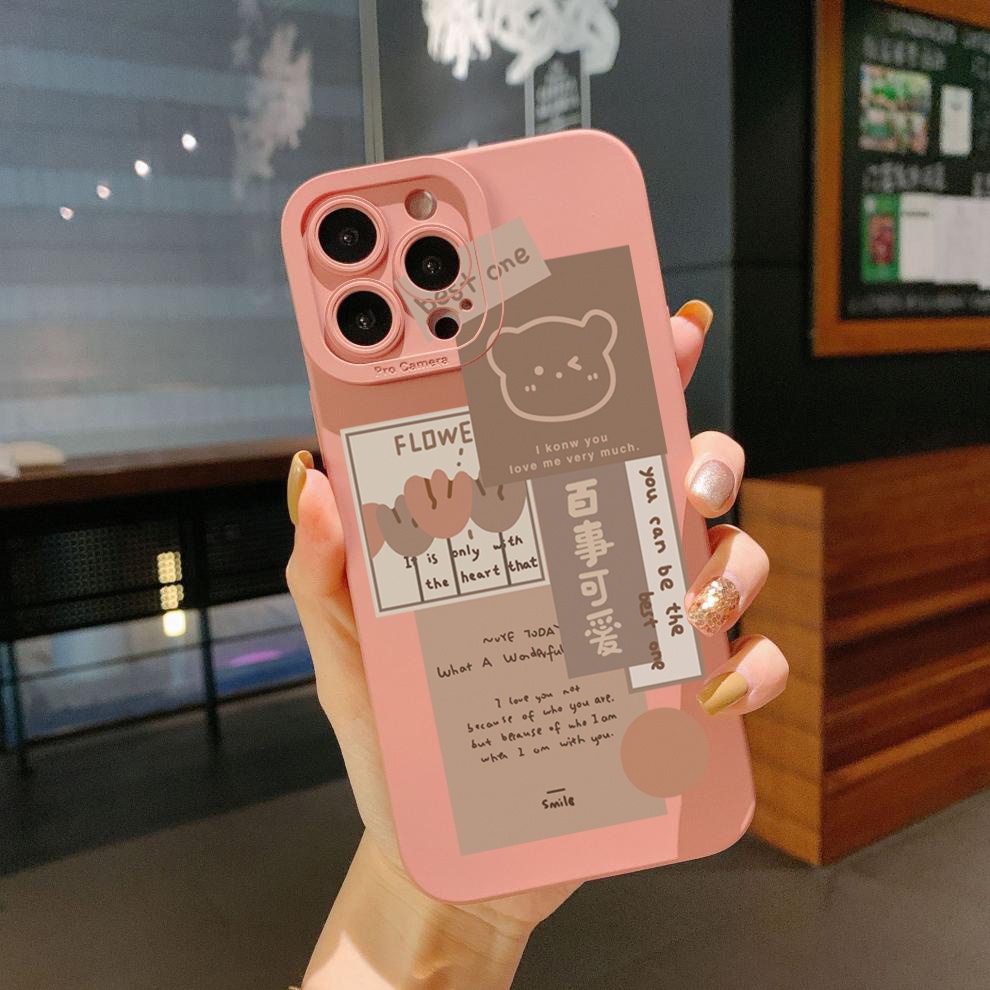 Ốp Điện Thoại Góc Vuông In Hình Gấu Đáng Yêu Cho Xiaomi Redmi Note 11 Pro 5G 11S 10 Pro 4G 10S Redmi 10C 9C A1