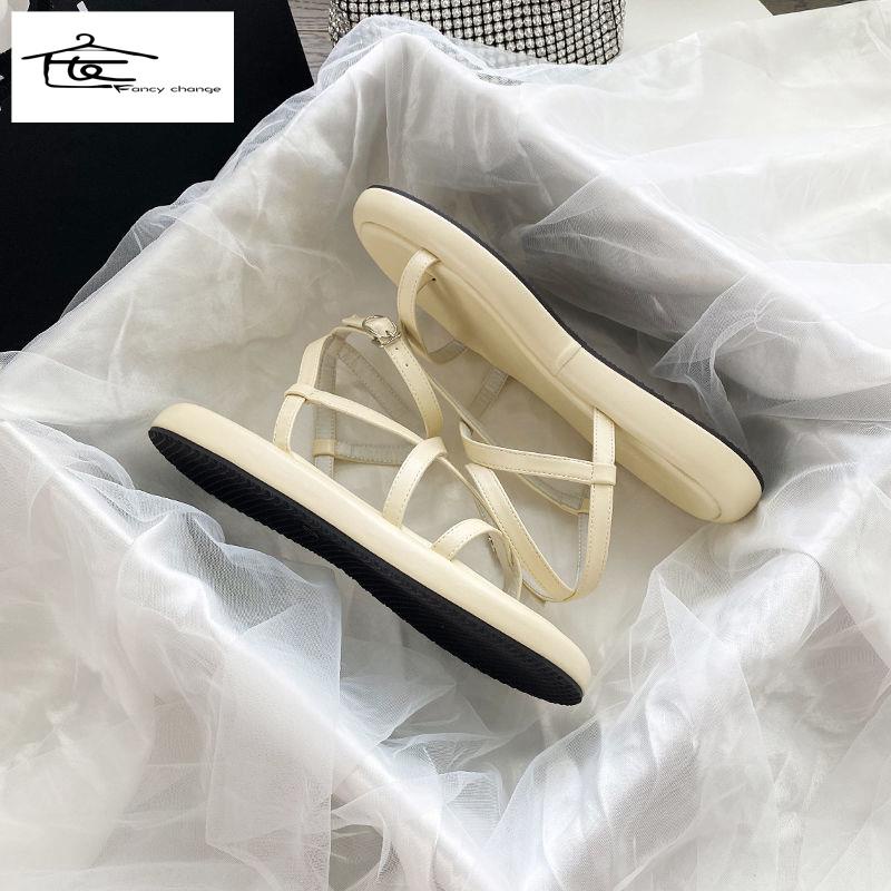 Set Giày Sandal Đế Mềm Chống Trượt Phong Cách Roman Thời Trang Mùa Hè Cho Nữ