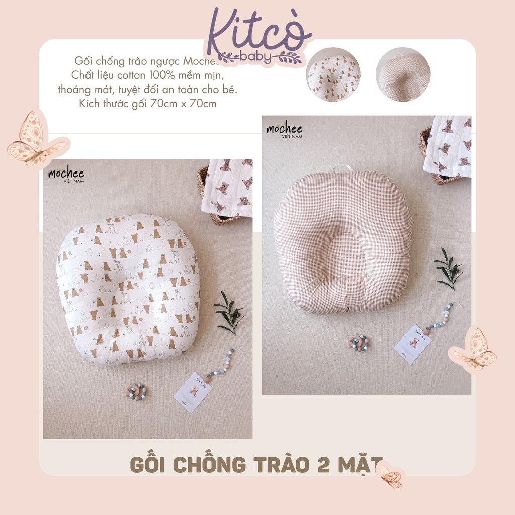 MOCHEE gối chống trào ngược cotton 2 mặt
