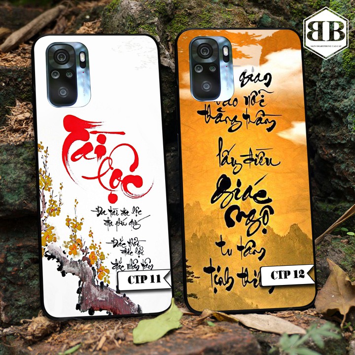 Ốp lưng kính cường lực Xiaomi Redmi Note 10 kiểu chữ thư pháp