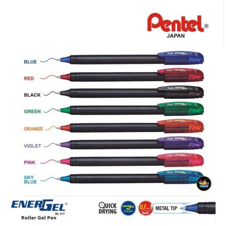 Bút Bi Gel Pentel Energel BL417 ngòi 0.7 nắp đậy.