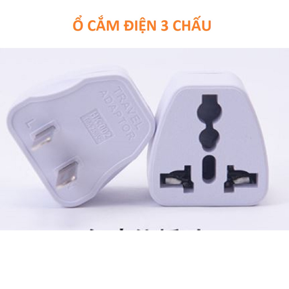 Ổ Chuyển Đổi Phích Cắm Từ 3 Chân Sang 2 Chân An Toàn Chịu Nhiệt Độ Cao, Nguồn 220V