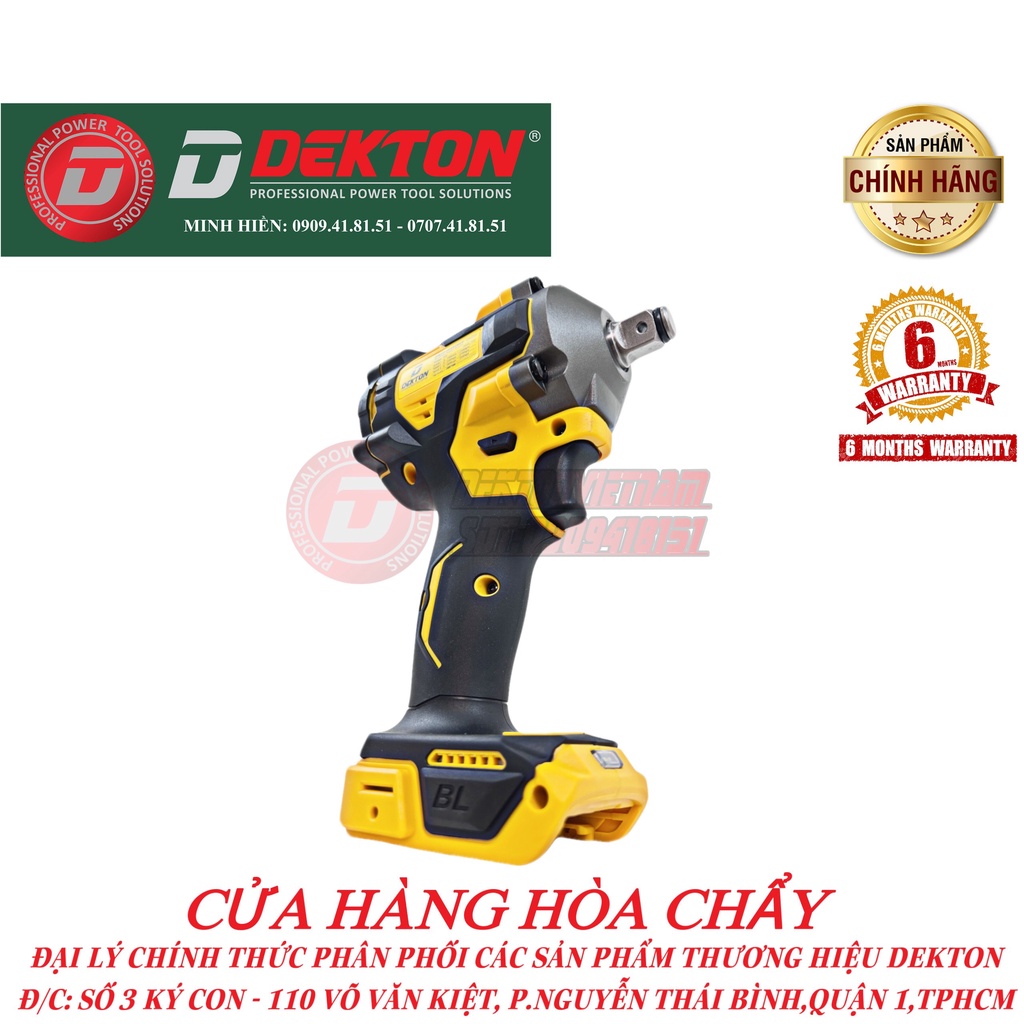 Máy Siết Bulong Dekton 380N.m / DW20-IW380NCP / Chân Pin Phổ Thông Dewalt / Dòng Compact Wrench - Thân Nhỏ Gọn