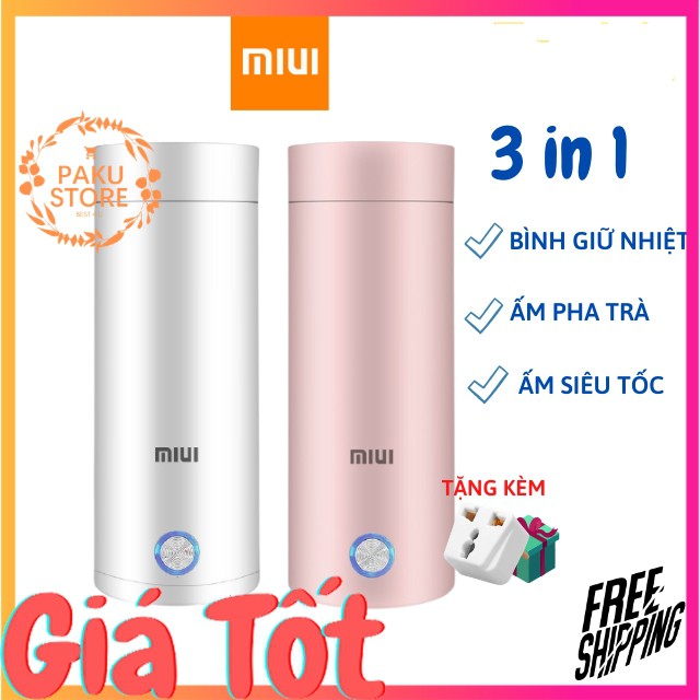 Bình Giữ Nhiệt Xiaomi Miui , Bình Đun Nước Cầm Tay Siêu Tiện Lợi