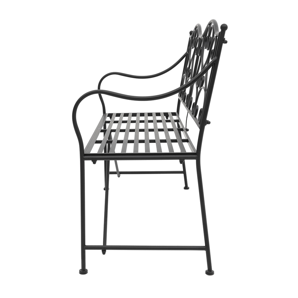 HomeBase Spring ghế băng dài bằng sắt W110xD53xH92cm màu đen