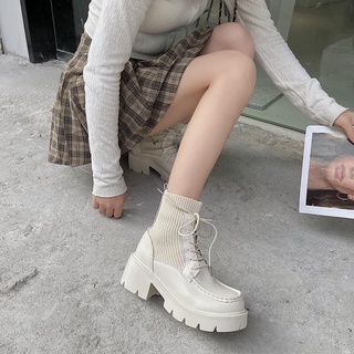 (HÀNG ORDER) Boots cổ thun buộc dây ulzzang