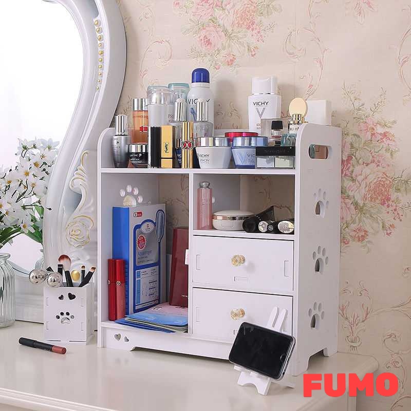 Kệ đựng mỹ phẩm để bàn kệ để đồ trang điểm họa tiết chân chó size lớn FUMO SP009