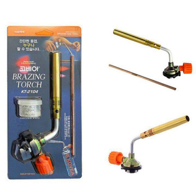 Máy khò gas cầm tay - Đèn Khò Hàn Kovea Kt-2104 + 2 Que Hàn và bột hàn Cao Cấp