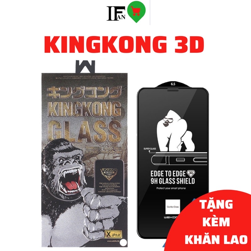 Kính Cường Lực Kingkong Full Màn Chính Hãng Iphone 6/ 7/ 8/ X/ XsMax/ 11/12ProMax/13/13ProMax/14/14ProMax