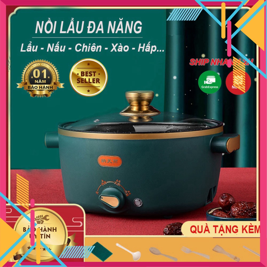 Nồi Lẩu Điện 💛 Đa Năng ARISON (Lẩu, Nấu, Xào, Chiên,Hấp,Nấu Cơm,Nấu Cháo..)Mini Tiện Lợi DIR