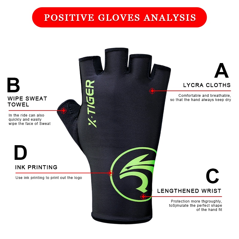 Găng tay đi xe đạp MTB nửa ngón chống trượt X-tiger
