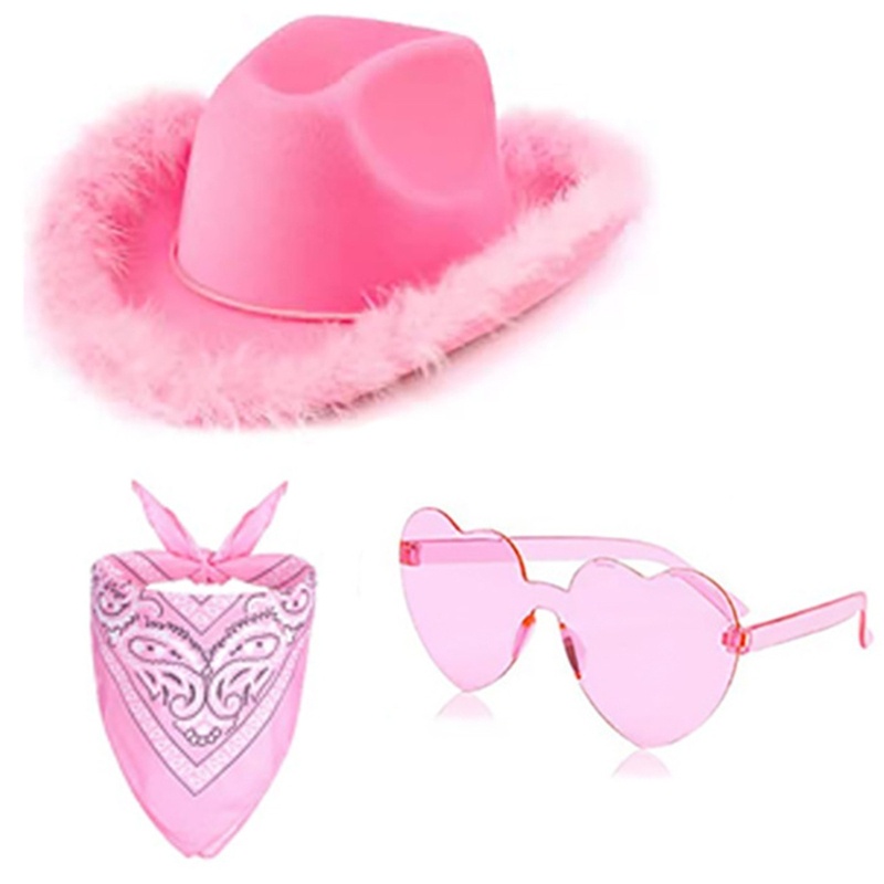 [CH *] Set Nón Bandanas Mũ Cao Bồi Bachelorette Đội Cho Cô Dâu Trong Tiệc Hóa Trang