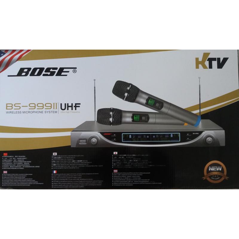 MICRO không dây BS 999II, bộ sanr phẩm gồm đầu thu và 2 mic