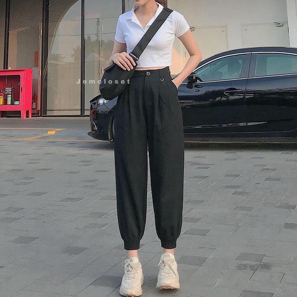 Áo croptop polo cổ trụ trơn nhiều màu hottrend 2020 | BigBuy360 - bigbuy360.vn